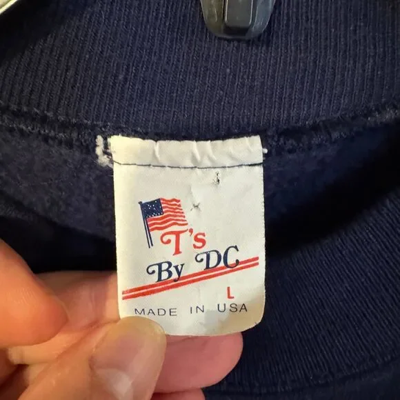 T's By DC Sweatshirt Men's L Navy Blue USA Washington DC 100% Cotton Vintage - Picture 4 of 8